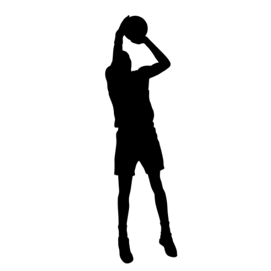 silhouette basketball player shooting