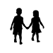Picture of Boy and Girl Holding Hands 4 (Children Silhouette Decals)