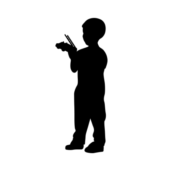 Picture of Boy Holding Fire Engine  61 (Children Silhouette Decals)