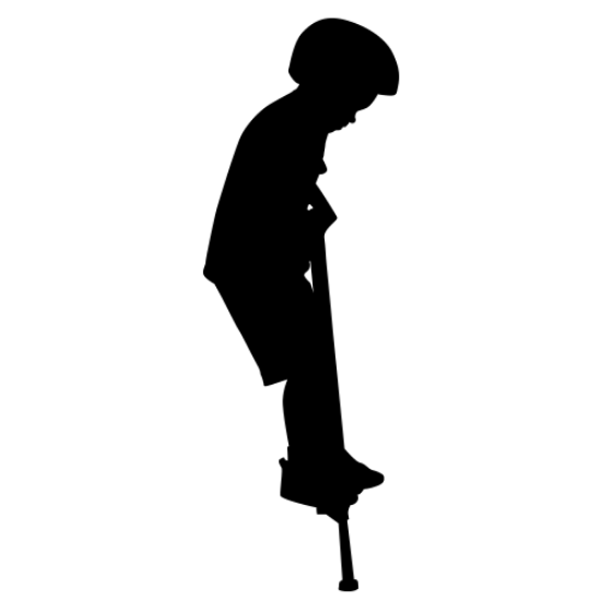 Picture of Boy Bouncing on a Pogo Stick 56 (Children Silhouette Decals)