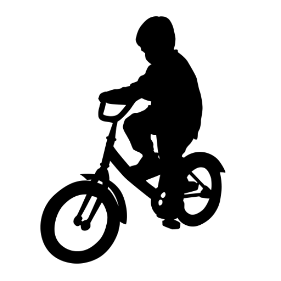 Picture of Boy Riding Bike 28 (Children Silhouette Decals)