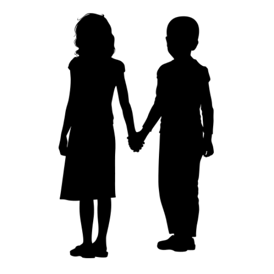 Picture of Girl Boy Holding Hands 33 (Children Silhouette Decals)
