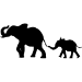 Picture of Mother and Baby Elephant  5 (Safari Animal Silhouette Decals)