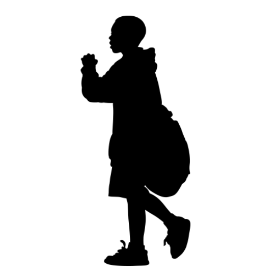Picture of Boy Walking to School 48 (Children Silhouette Decals)