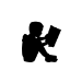 Picture of Boy Reading a Book 53 (Children Silhouette Decals)