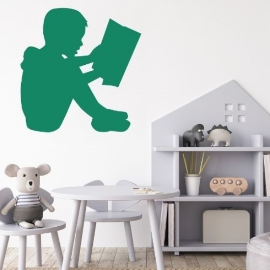 Picture of Boy Reading a Book 53 (Children Silhouette Decals)