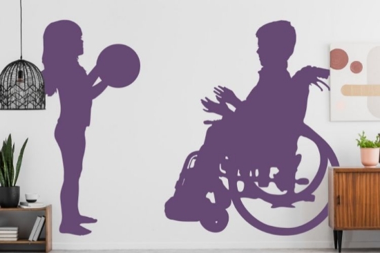 Picture of Girl and Boy in a Wheelchair 50